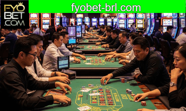 Painel de transmissão ao vivo fyobet com chat da comunidade e indicador de espectadores